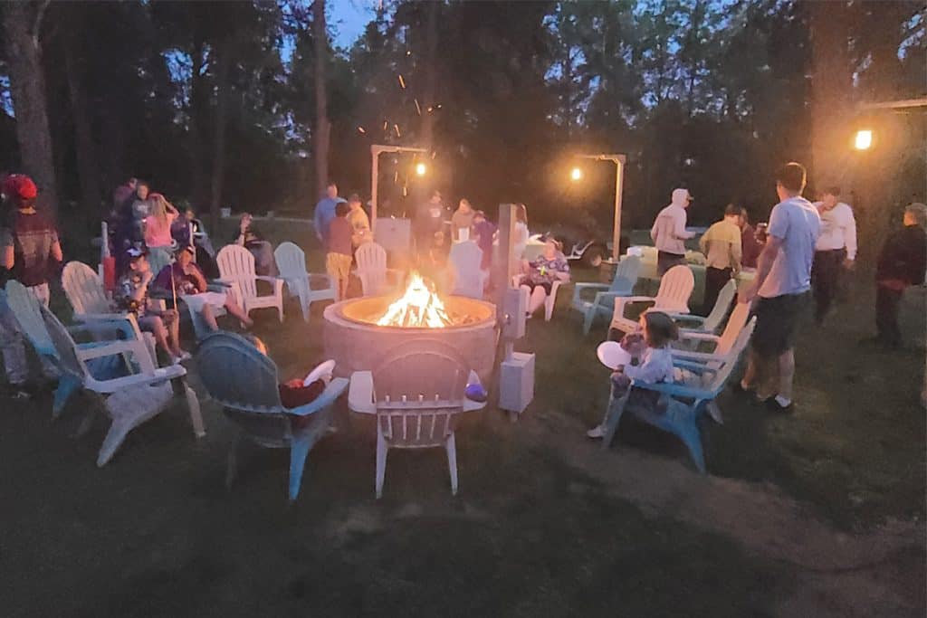 Campfire Surrounded By People